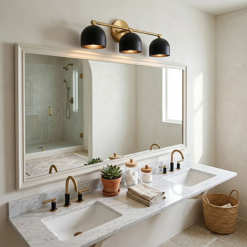 Bellora Black & Cream Dome Wall Light