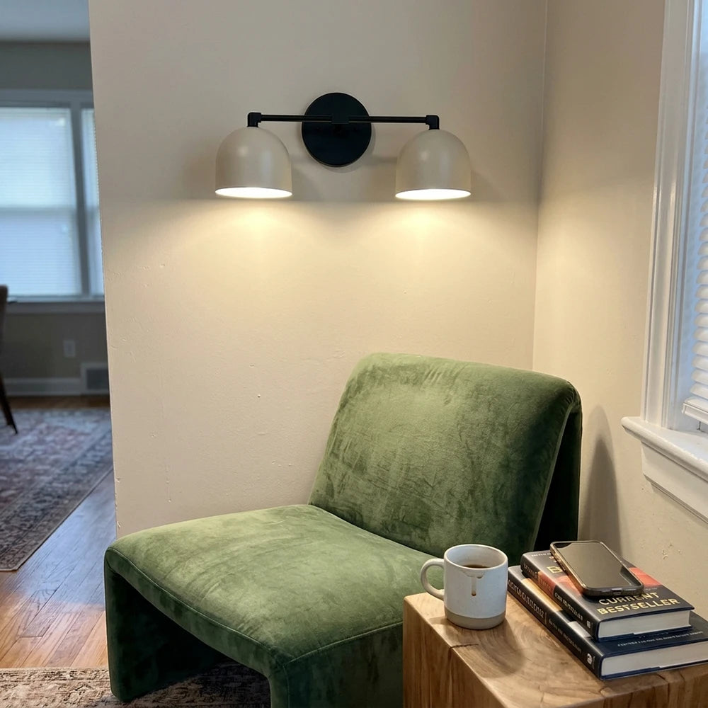 Bellora Black & Cream Dome Wall Light