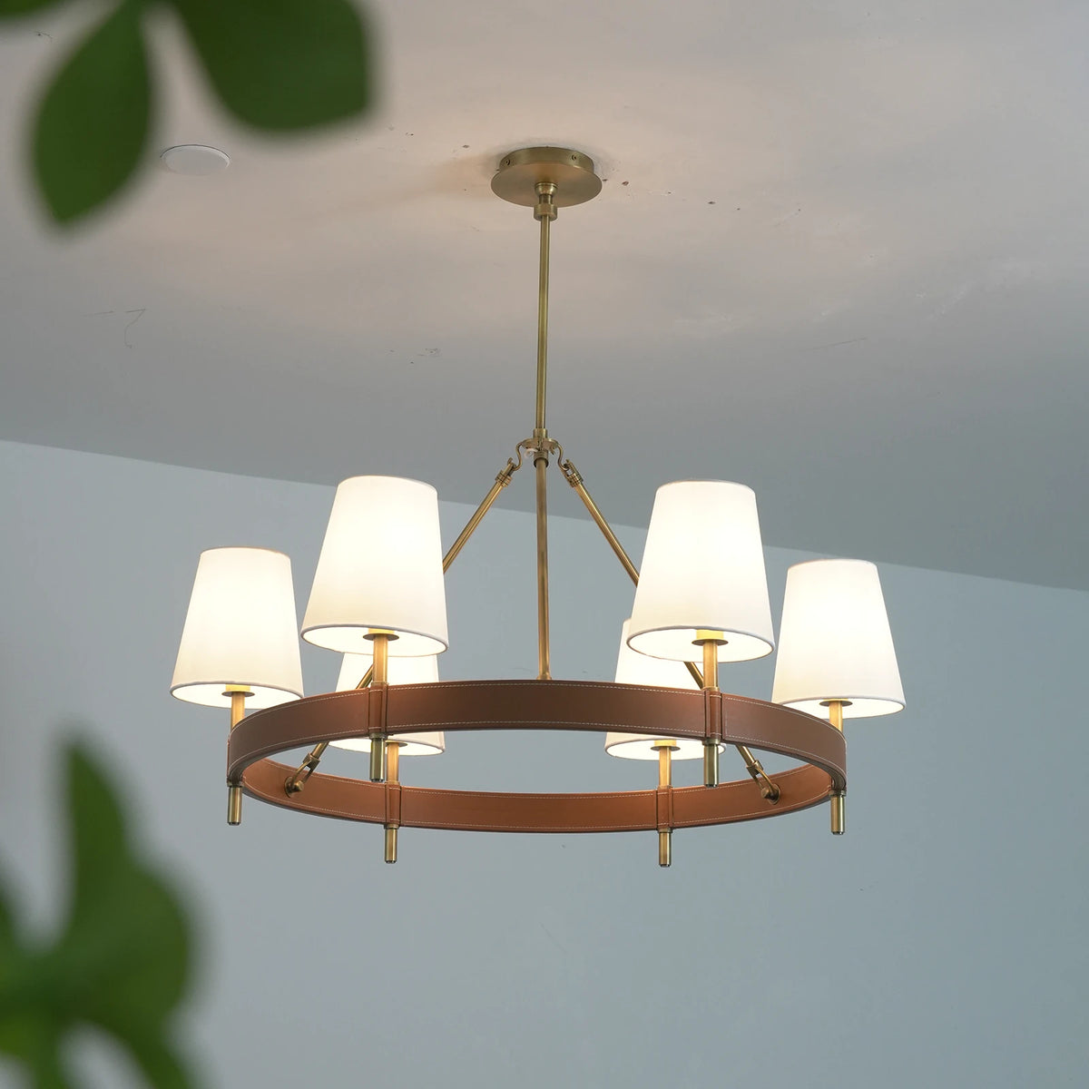 Bridlewood Round Linear Leather Chandelier