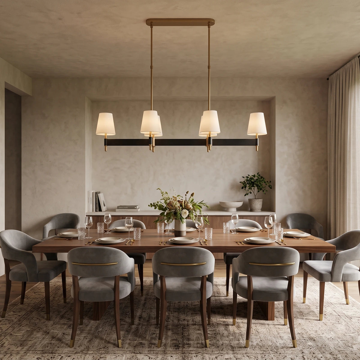 Bridlewood Round Linear Leather Chandelier