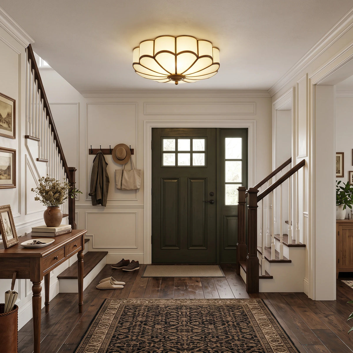 Camellia Glass Flush Mount Ceiling Light