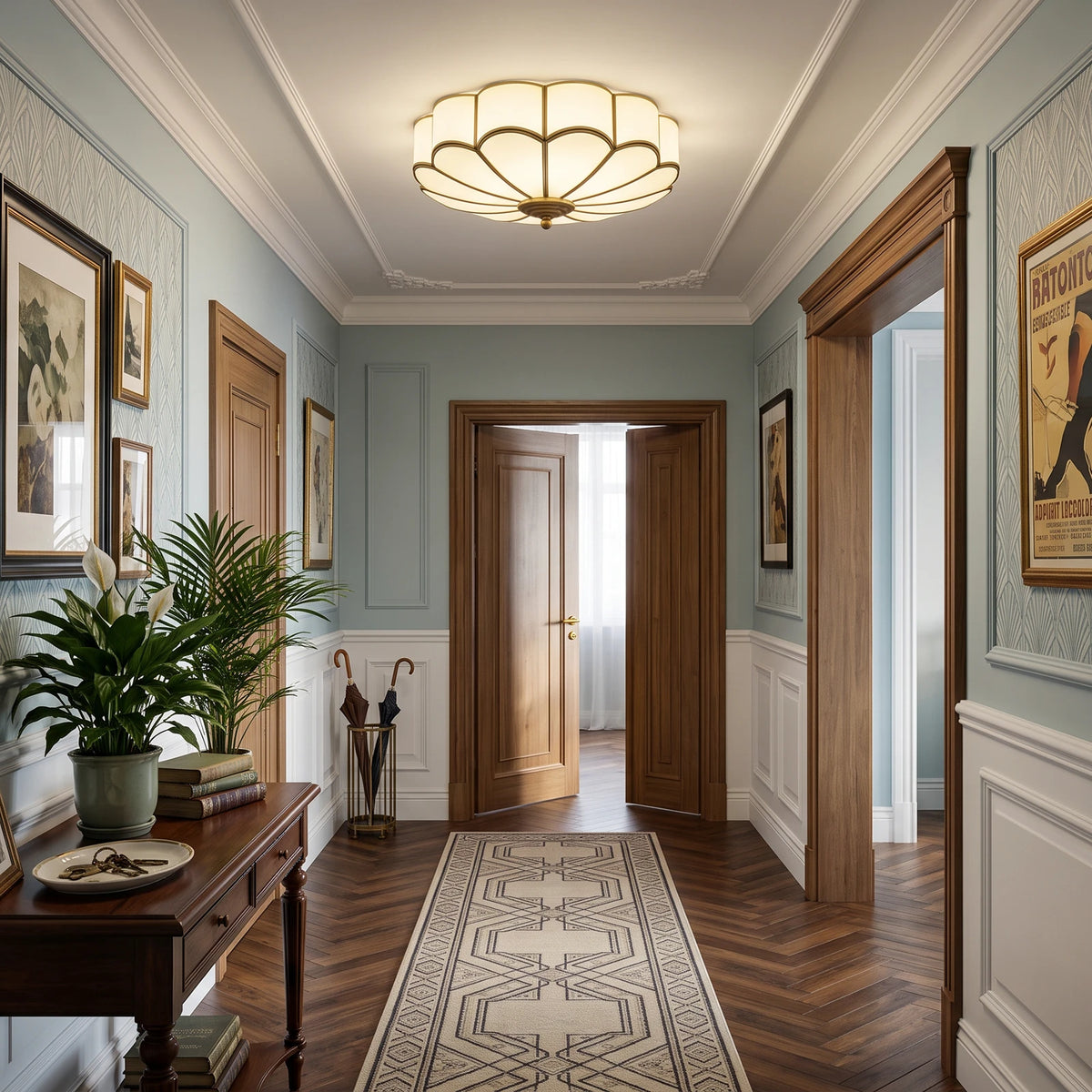 Camellia Glass Flush Mount Ceiling Light