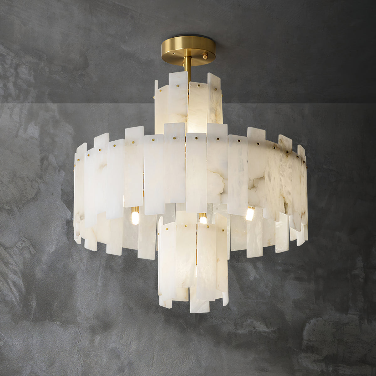 Layered Alabaster Chandelier - view 6 | Liootrlamp