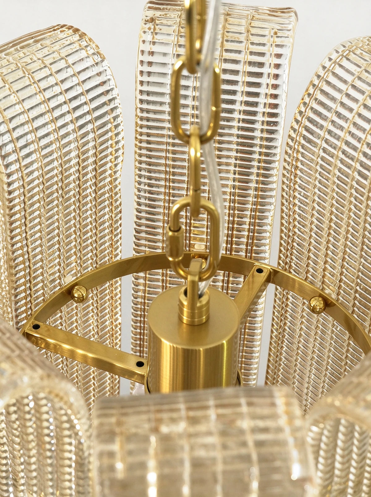 Coralie Textured Glass Pendant Light with Curled Petal Edges