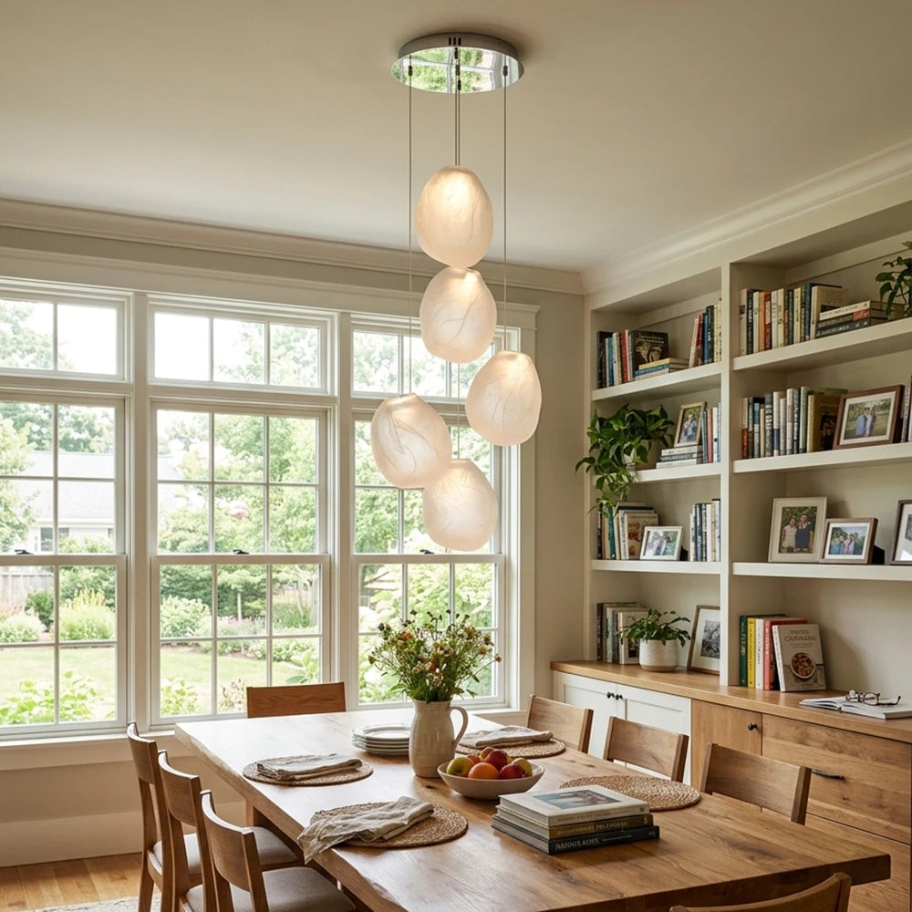 Driftstone Textured Glass Cluster Chandelier