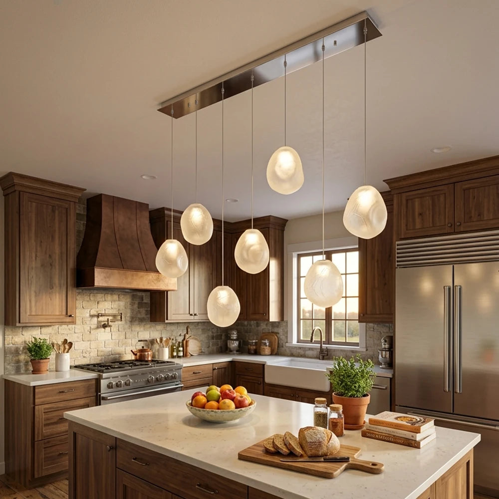 Driftstone Textured Glass Cluster Chandelier