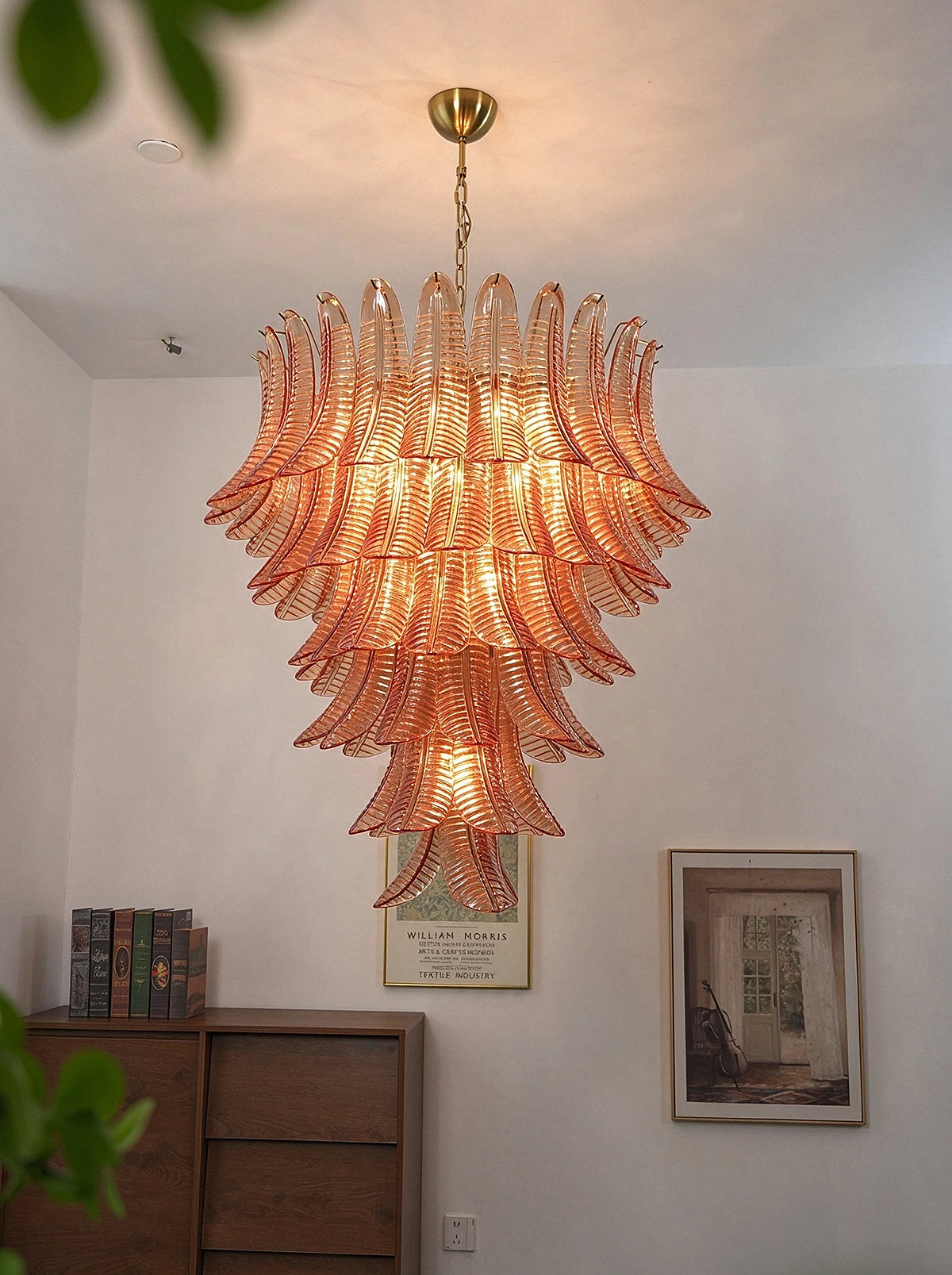 Fernelle Tiered Glass Leaf Chandelier