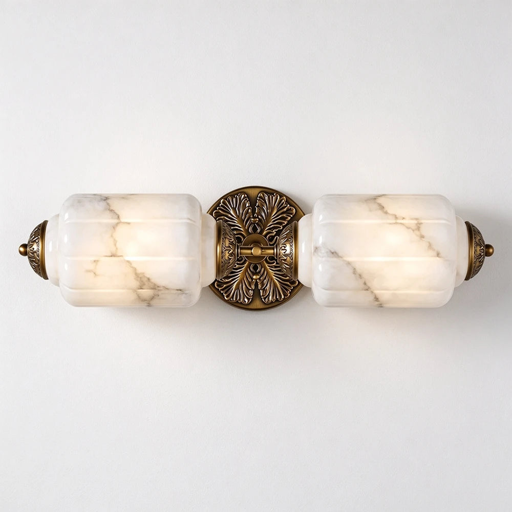 Florienne Vintage Double Wall Sconce with Ribbed Shades