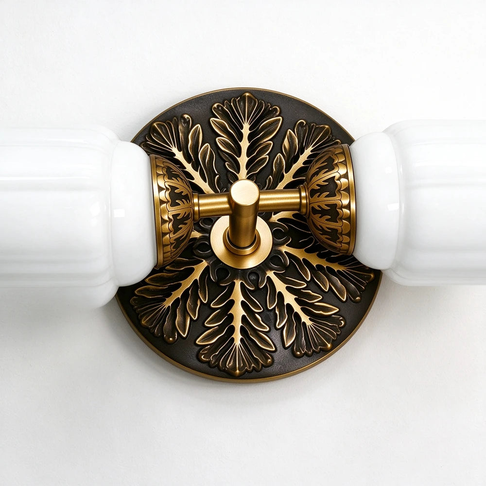 Florienne Vintage Double Wall Sconce with Ribbed Shades