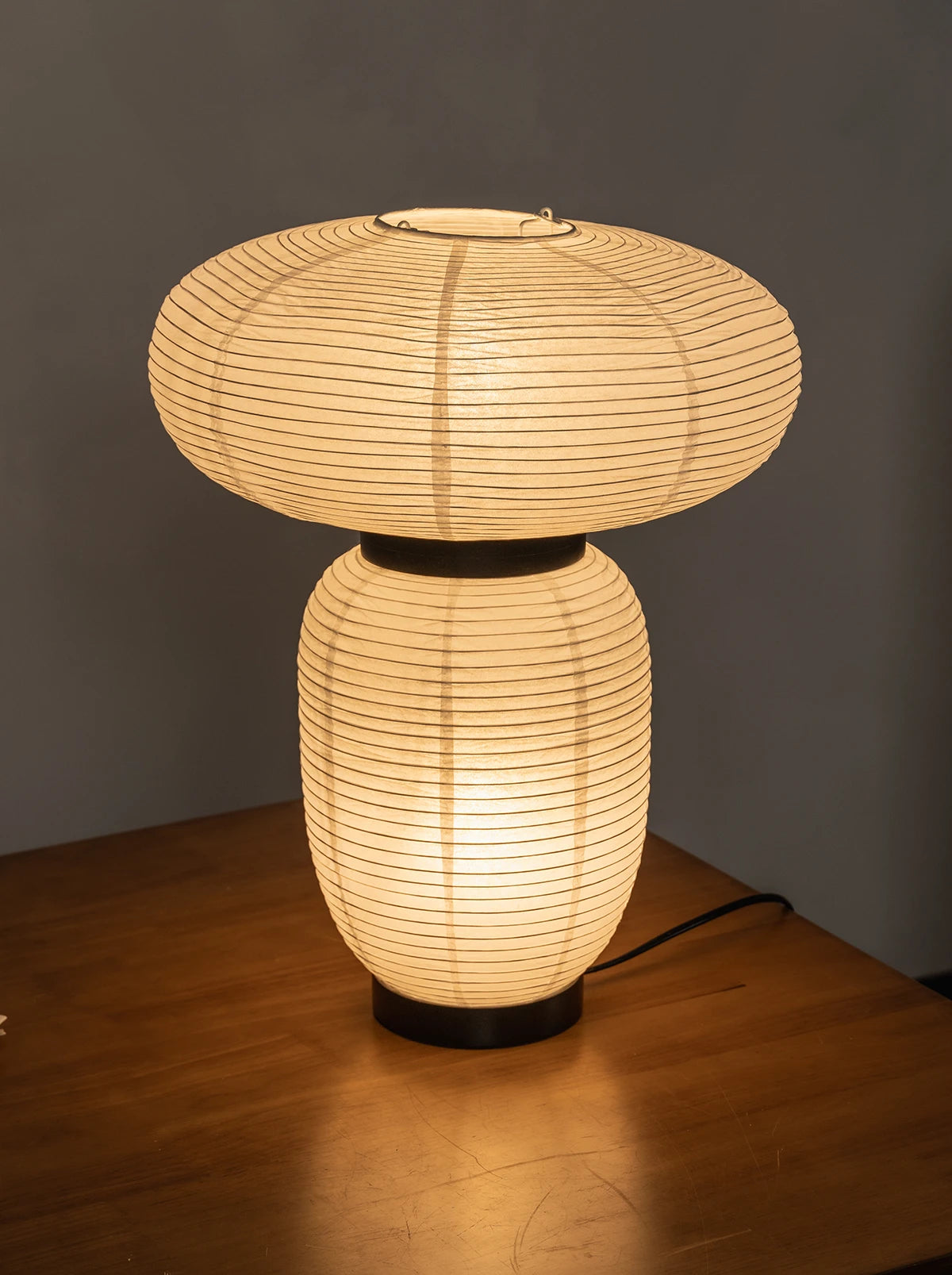 Japandi White Lantern Table Lamp