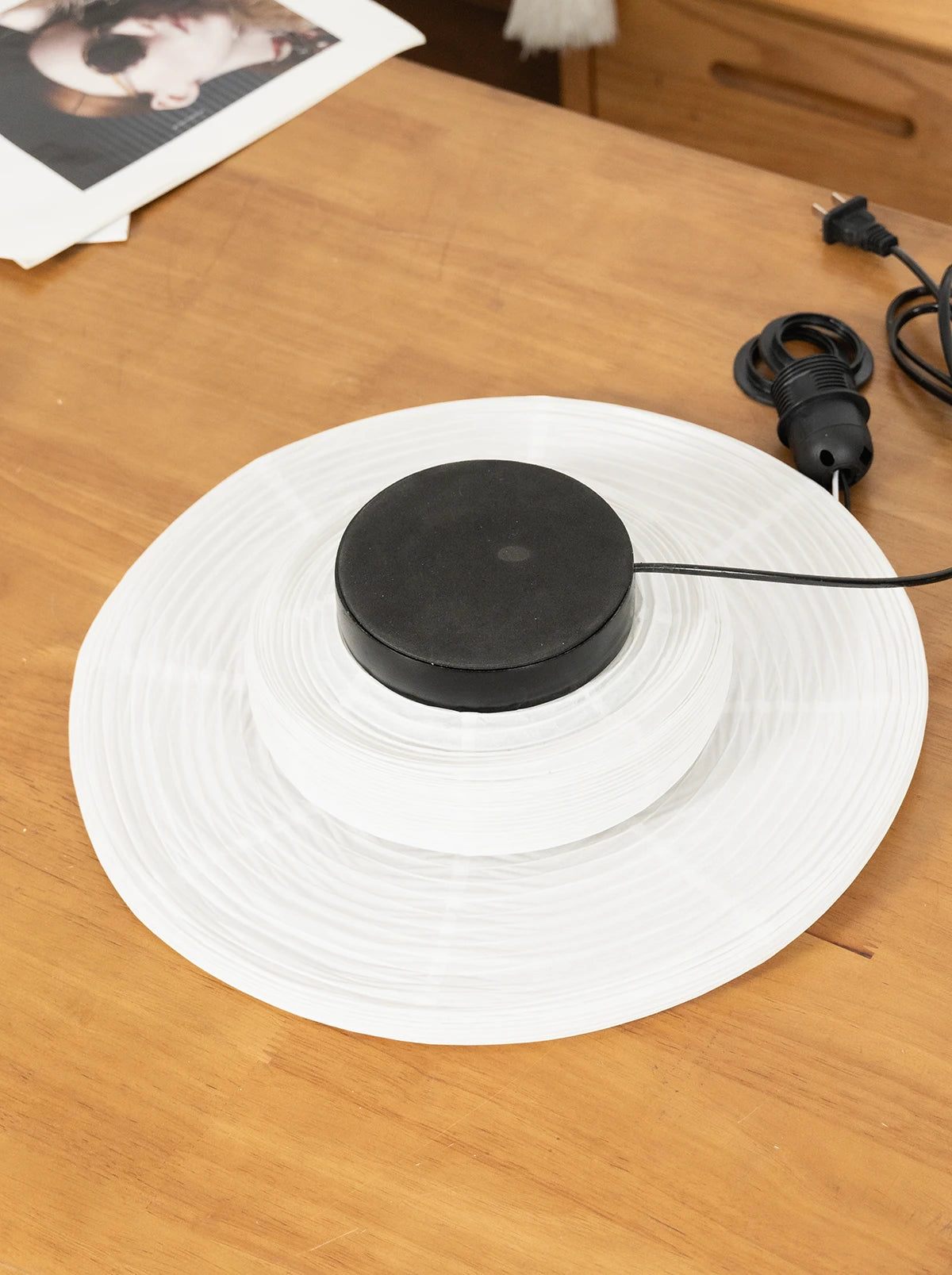 Japandi White Lantern Table Lamp