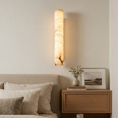 Linear Cylindrical Alabaster Wall Sconce