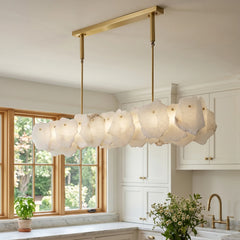 Linear Magari Irregular Alabaster Chandelier