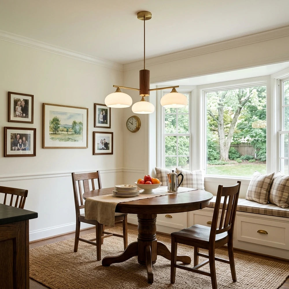 Marlow Wood-Tone Dome Chandelier
