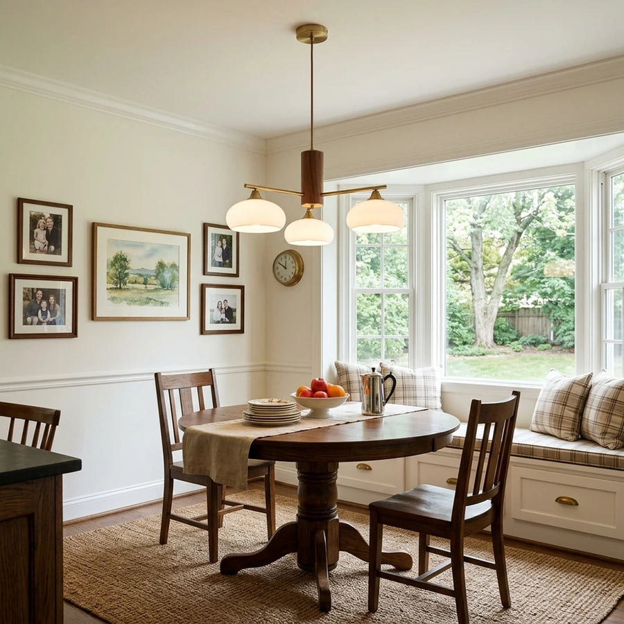 Marlow Wood-Tone Dome Chandelier