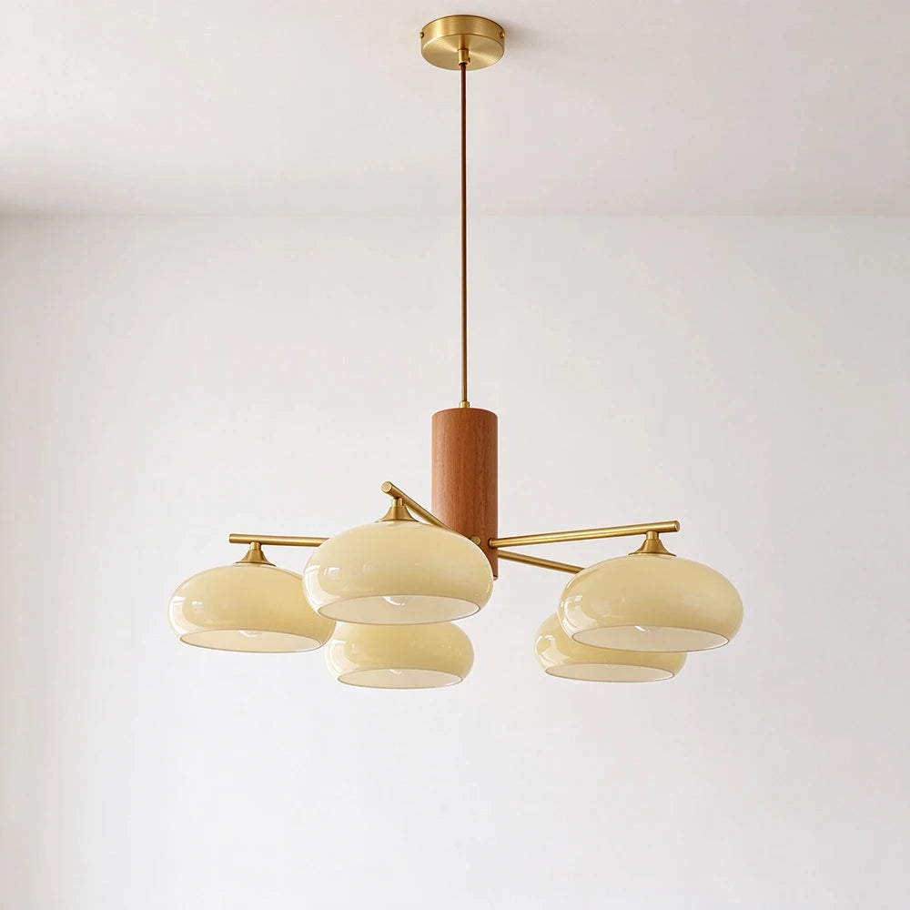 Marlow Wood-Tone Dome Chandelier
