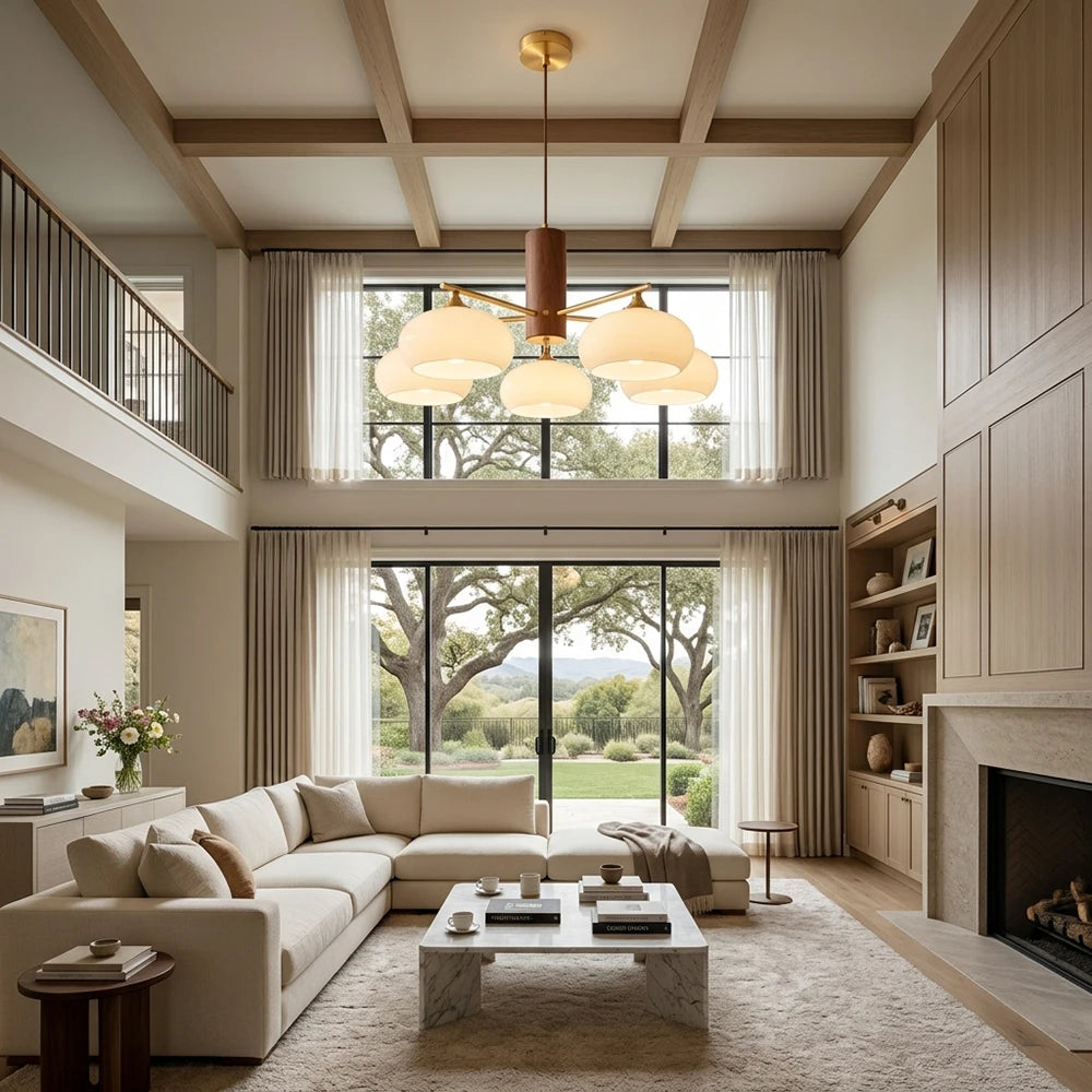 Marlow Wood-Tone Dome Chandelier