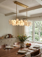 Natural Alabaster Modern Round Chandelier