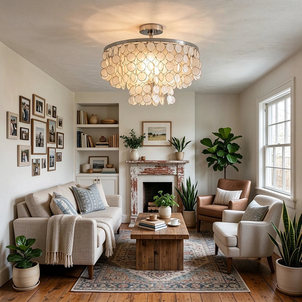 Nerelle Tiered Disc Semi-Flush Ceiling Light