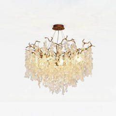 Organic Branch Glass Leaf Chandelier