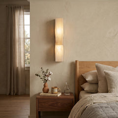 Rectangular Alabaster Curved Wall Sconce