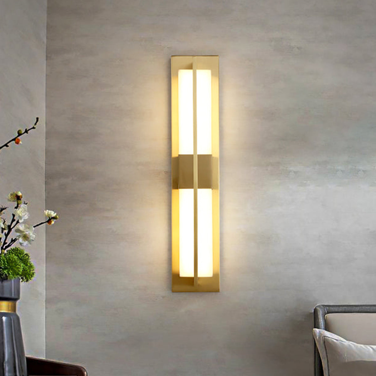 Rectangular Luxury Alabaster Wall Sconce - view 5 | Liootrlamp