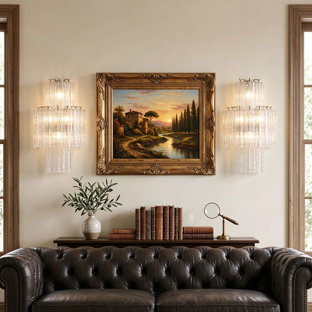 Rivelle Tiered Textured Glass Wall Sconce