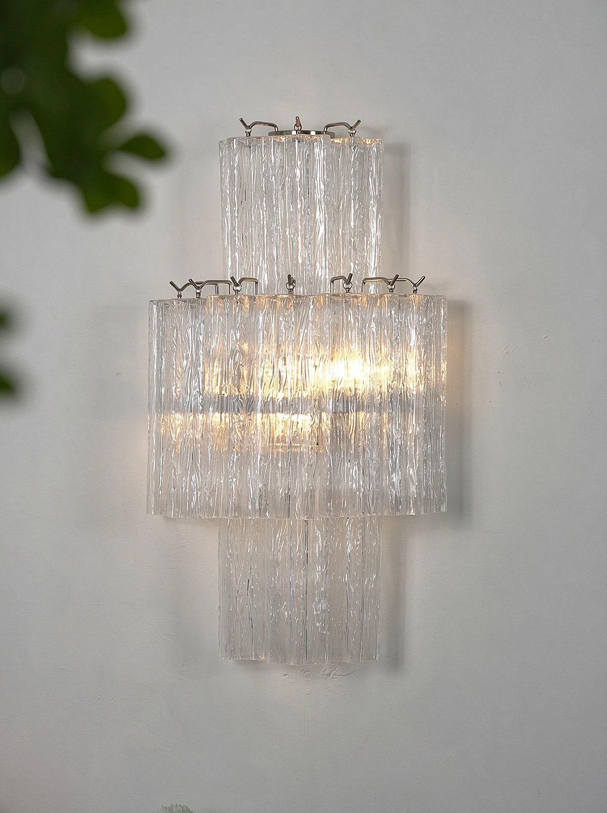Rivelle Tiered Textured Glass Wall Sconce