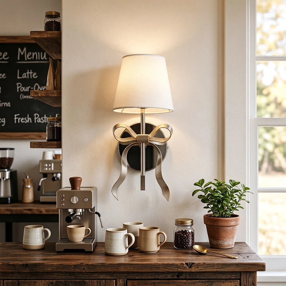 Rosette Ribbon Bow Wall Sconce