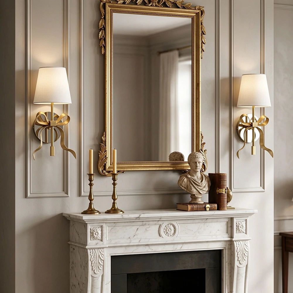 Rosette Ribbon Bow Wall Sconce