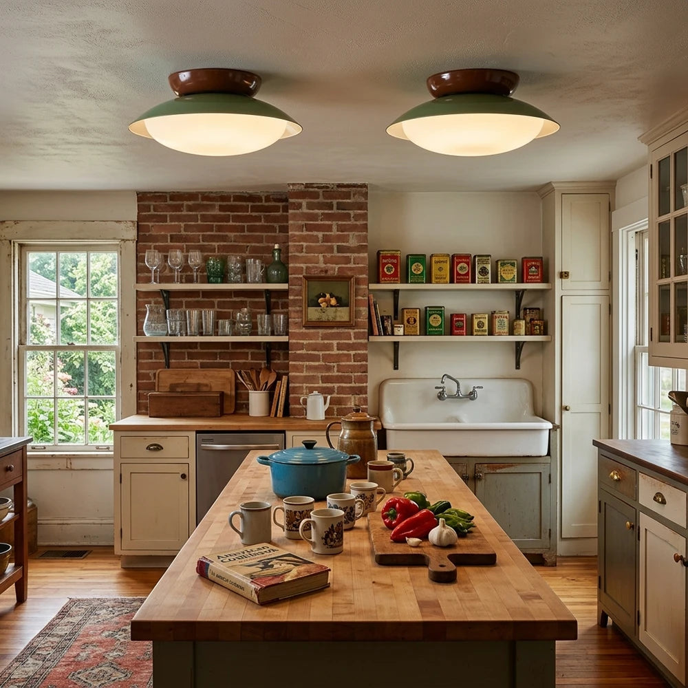 Tavola Retro Disc Flush Mount Ceiling Light