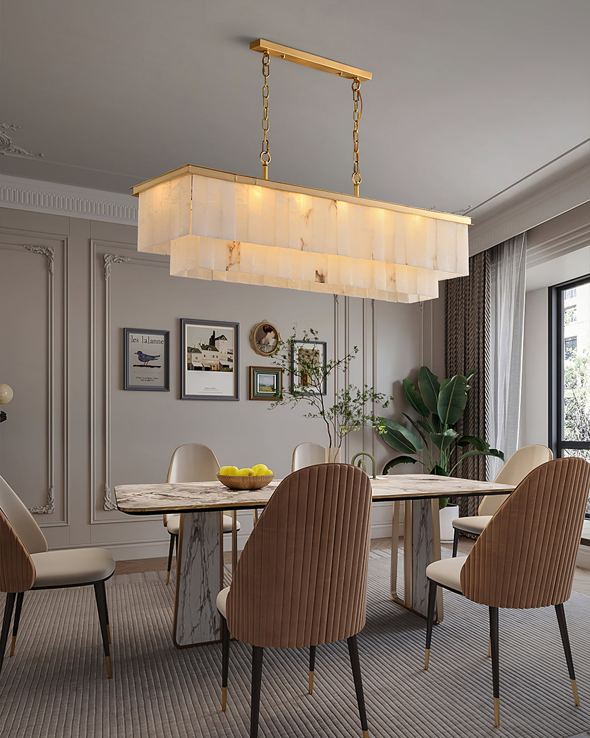 Alabaster Multi-Layered Circular Chandelier - view 9 | Liootrlamp