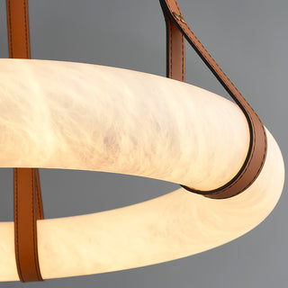 Leather Alabaster Pendant Light