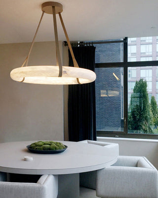 Leather Alabaster Pendant Light