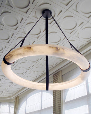 Leather Alabaster Pendant Light