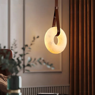 Leather Alabaster Pendant Light