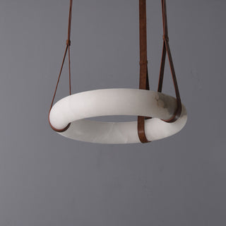 Leather Alabaster Pendant Light