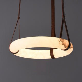 Leather Alabaster Pendant Light