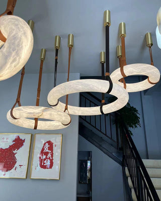 Leather Alabaster Pendant Light