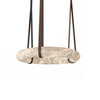 Leather Alabaster Pendant Light