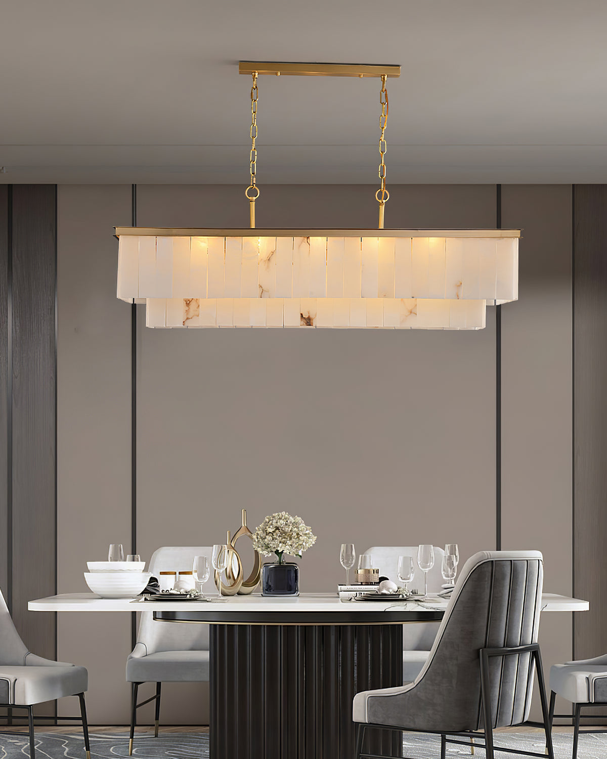 Alabaster Multi-Layered Circular Chandelier - view 13 | Liootrlamp