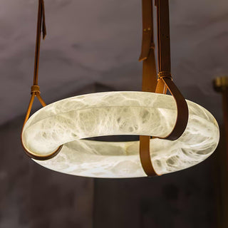 Leather Alabaster Pendant Light