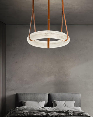 Leather Alabaster Pendant Light