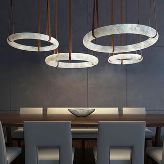 Leather Alabaster Pendant Light