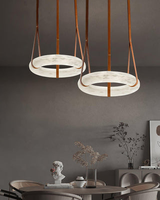 Leather Alabaster Pendant Light