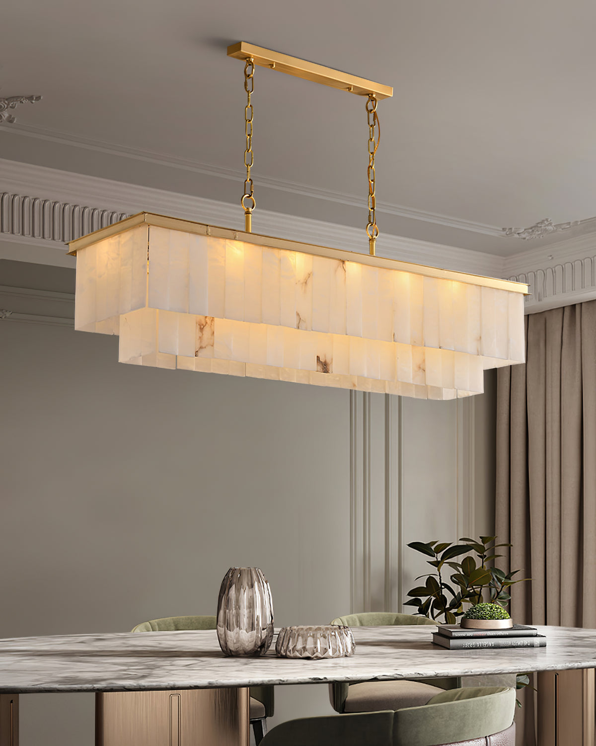 Alabaster Multi-Layered Circular Chandelier - view 15 | Liootrlamp