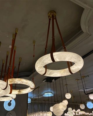 Leather Alabaster Pendant Light