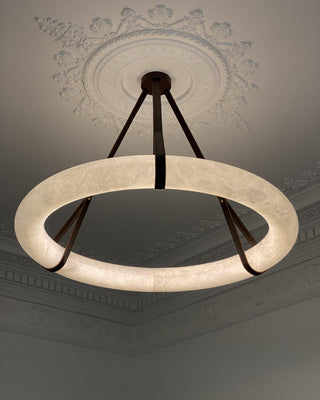 Leather Alabaster Pendant Light