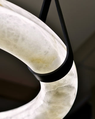 Leather Alabaster Pendant Light