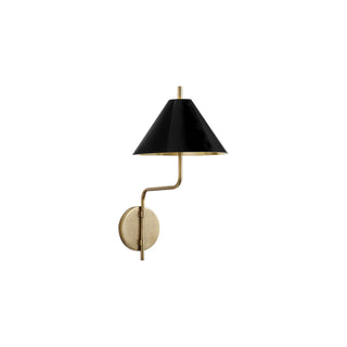 Fabric Lampshade Brass Curved Wall Lamp